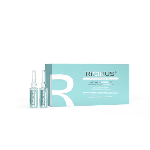 Tratamiento en viales para detener la caída del cabello (12 viales de Ricinus)